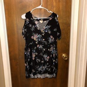 Black shirt with floral pattern